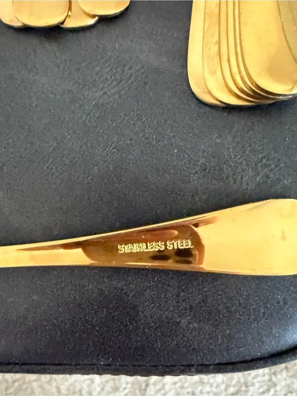 Gold Stainless Steel Flatware Variety Home Dining Cutlery some discoloration
